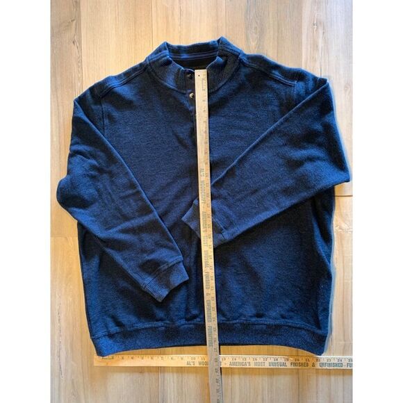 Hathaway Men's XXL Mock Collar w/ Snap Placket 1/4 Sweater Interlock Knit  EUC - Picture 3 of 6